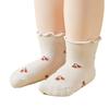 5 Pairs a Lot Flower Baby Socks Cute Cherry Printed Kids Girls Floor Socks Toddler Anti Slip Adhesive Socks