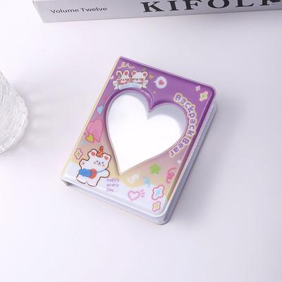 Süßes Fotoalbum, 7,6 cm, Liebesherz, hohle Bildaufbewahrungshülle, Kpop-Kartenbinder, Namenskartenbuch, Fotokartenhalter, 36 Taschen