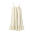 Ladies pajamas summer crepe cotton yarn suspenders homewear nightgown sweet and cute shoulder width adjustable homewear