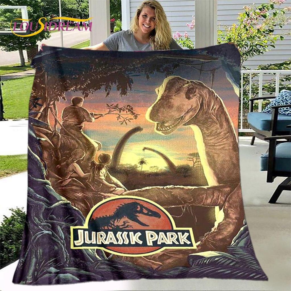 New Cartoon Jurassic Park Blanket,Flannel Blanket Throw Blanket,Soft Warm Blanket for Living Room Bedroom Beds Sofa Decor Gift