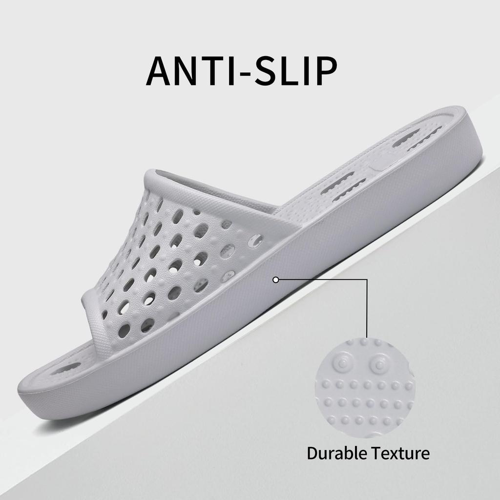 Pallene Summer New Shower Shoes For Women Quick Dry Pool Sandals With Drain Holes Bathroom Slides Lightweight EVA Home Slippers