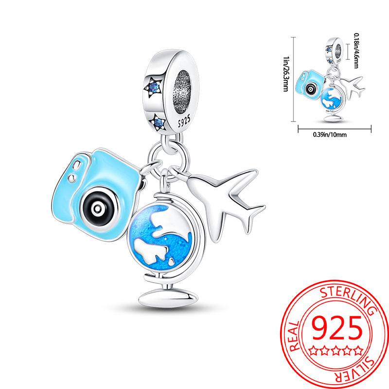 Miedziany Wieża Eiffla Samolot Podróżny Zawieszka Koraliki Pasują do Bransoletki Charm Oryginalnej Dla Kobiet Tworzenie Biżuterii