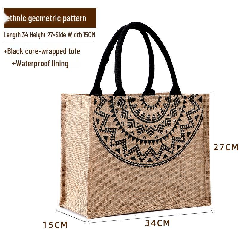 

Холщовая сумка-тоут с принтом логотипа - Дизайн на молнии из мешковины для книг и покупок