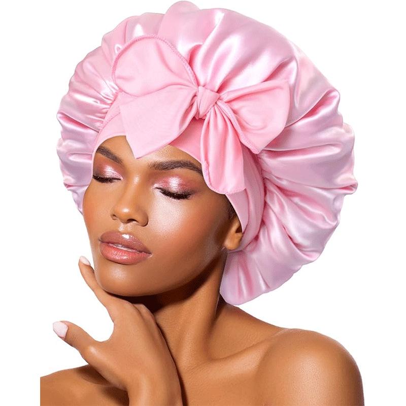 Wide Brim Satin Sleep Cap - Elastic Hair Protection for Women: Headscarf, Bath Cap, Hot Selling