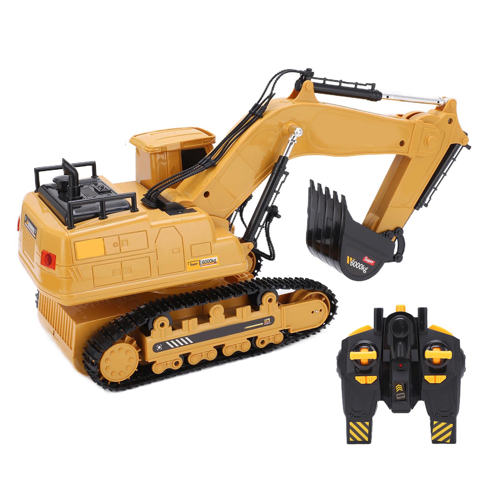 Экскаватор на радиоуправлении 2,4 ГГц 10-канальный на батарейках Игрушка-экскаватор на радиоуправлении для мальчиков, девочек, детей