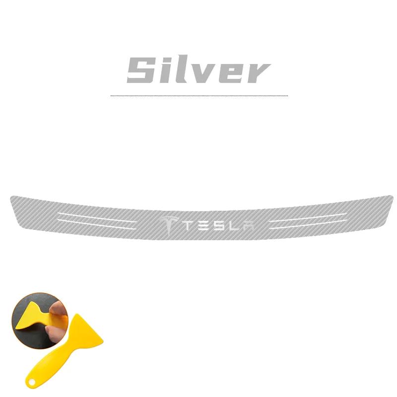

Car Sticker 2025 Hot Car Styling Rear Bumper Badge Carbon Fiber Logo Trunk Stickers For Tesla Model 3 Model S X Model Y Roadster 90cm x 7cm