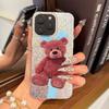 Acrylic Back TPU Bumper for Iphone 18 Pro Max Air 17 Pro 11 13 XR 14 XS Max 12 15 16 Plus Bear with Bow Hone Case Shockproof Cover