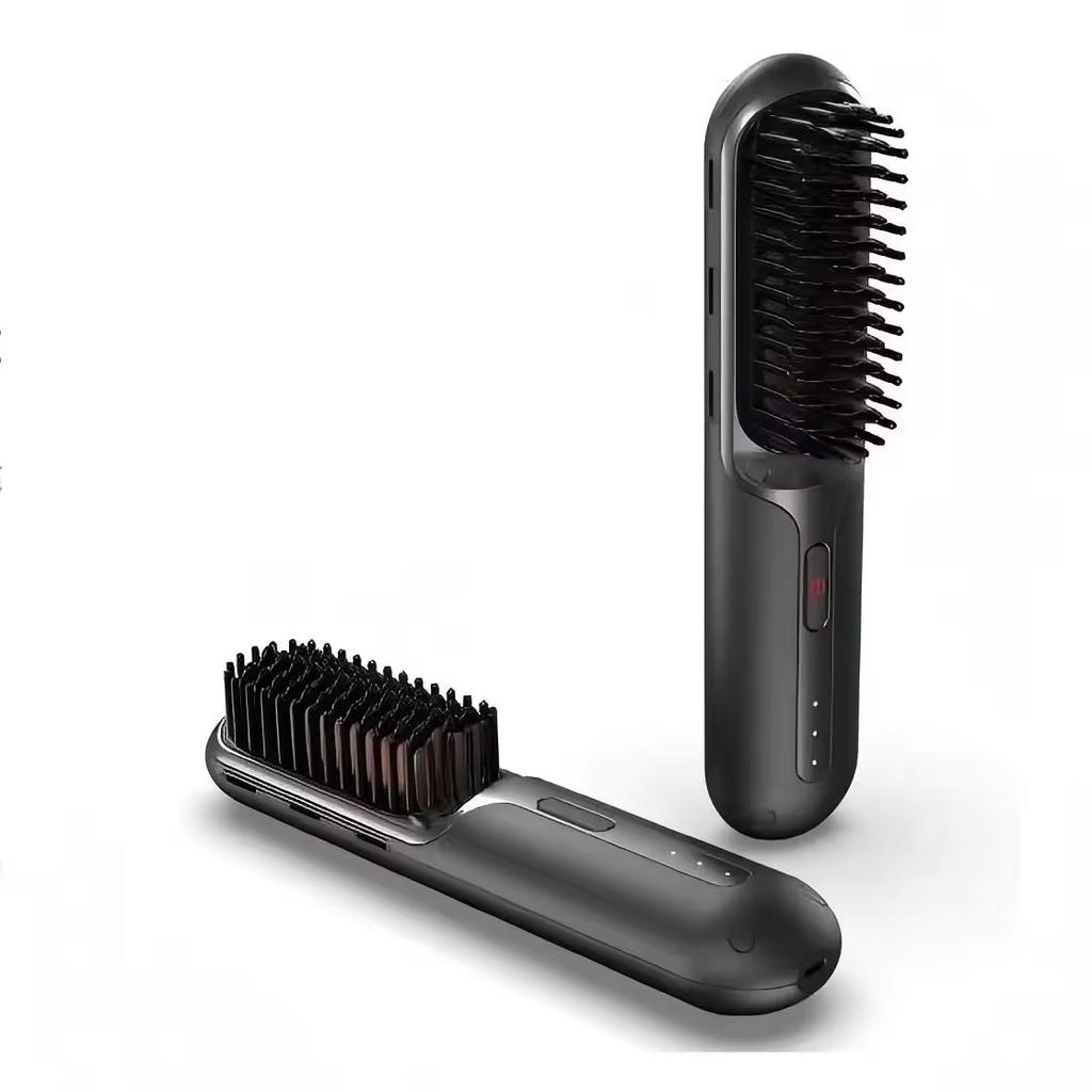 Portable Cordless Hair Straightener Brush Electric Hot Comb Ionic Hair Beard Straightener for Men and Women