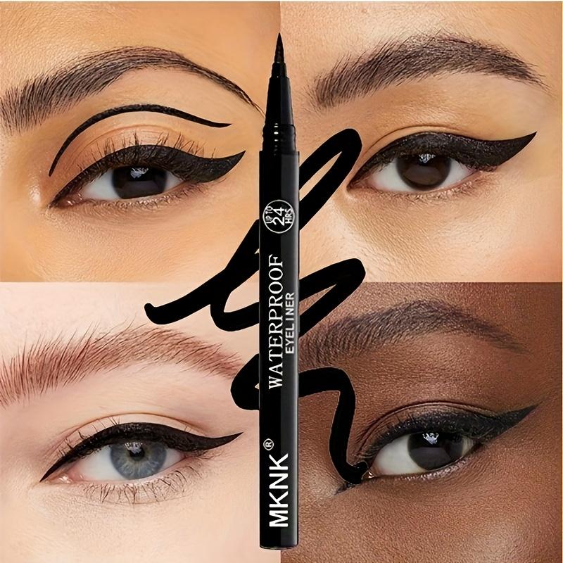 Crayon eye-liner liquide ultra-fin et waterproof, séchage rapide, anti-bavures, longue tenue, noir, application précise pour un maquillage des yeux spectaculaire.