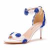 Fashion 7cm High Heel Sandals Summer Elegant Women Plus Size Shoes for Women 34-41 Buckle Strap Wedding Party Evening Sandals