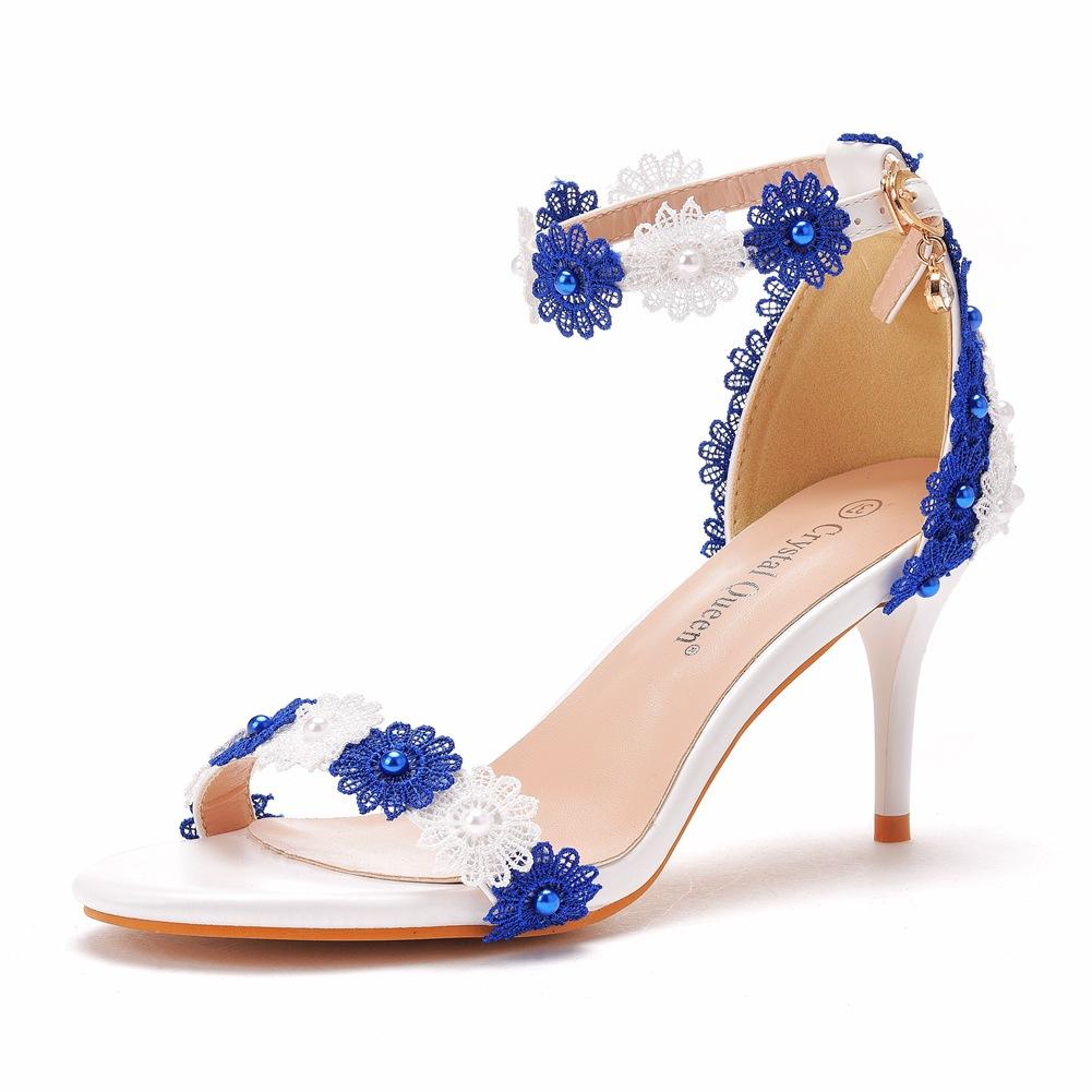 Fashion 7cm High Heel Sandals Summer Elegant Women Plus Size Shoes for Women 34-41 Buckle Strap Wedding Party Evening Sandals