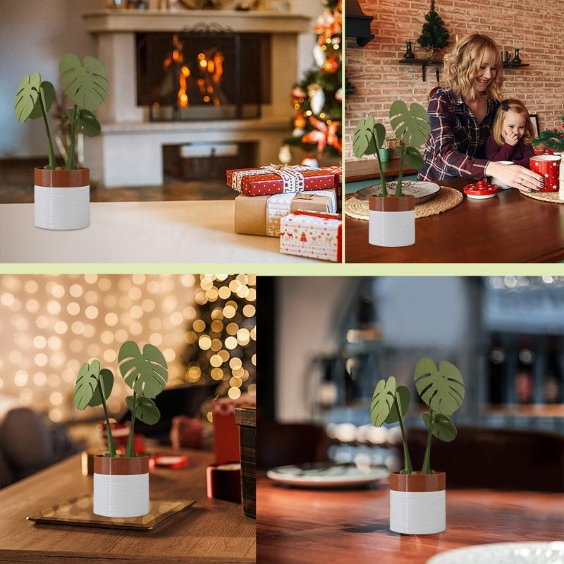 3D Printed Plant Coasters Magnetic Monstera Designs For Desktop Protections And Decoration Waterproof Kitchen Accessory