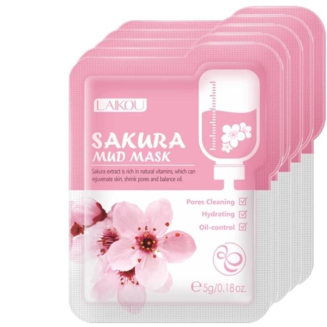 LAIKOU Sakura Mud Mask Cleansing Whitening Moisturizing Oil-Control Anti-Aging Clay Mask/Facial Skin Care