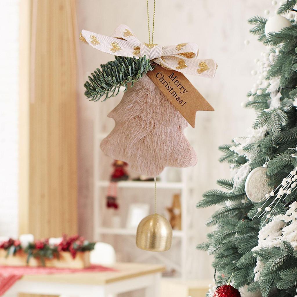 Christmas Tree Pendant Ornament Wall Hanging Cute Versatile with Bowknot And Bell Xmas Decor
