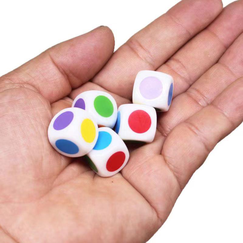 10 Stück Sechsseitige Würfel Mit Bunten Punkten 16mm Kinder Spaß Spielen Klassenzimmer Lehrmaterialien Didaktische Spiele Für Kinder Kinder Spiel Set