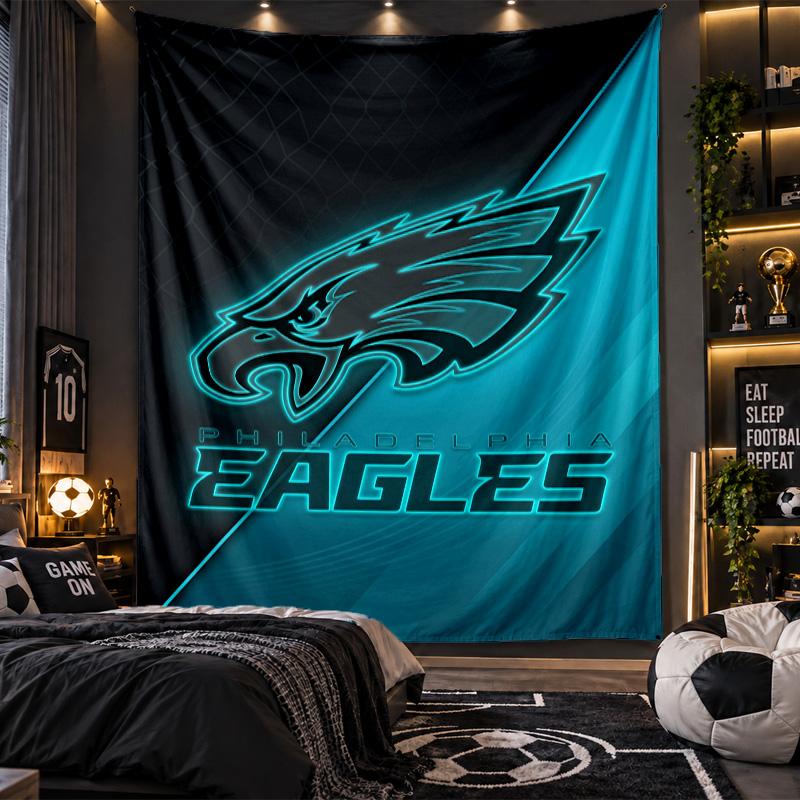 Wandbehang Wandteppich Philadelphia Eagles Druck Stoff für Wohnzimmer Schlafzimmer Heimdekoration