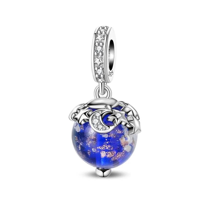 Original Copper Blue Charms Butterfly Flower Heart Fish Earrings Beads For Necklace Diy Bracelet Present Jewellery