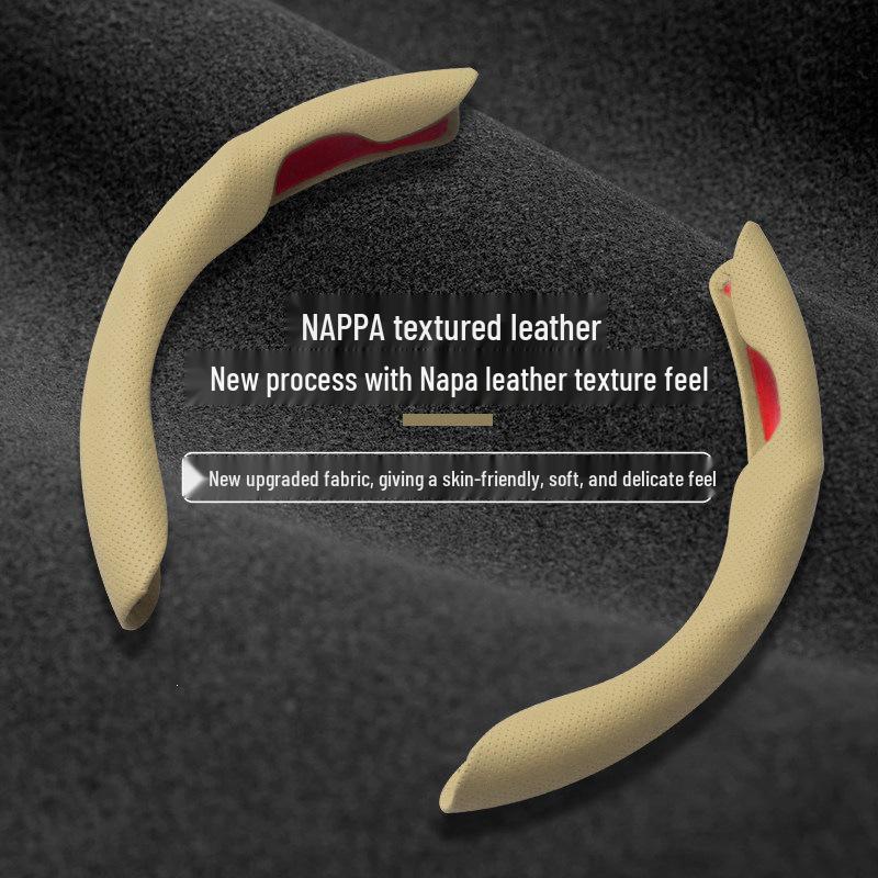 Tesla Model 3/Y Ultra-thin Non-slip Sweat-absorbing Steering Wheel Cover with Card Holder for All Seasons