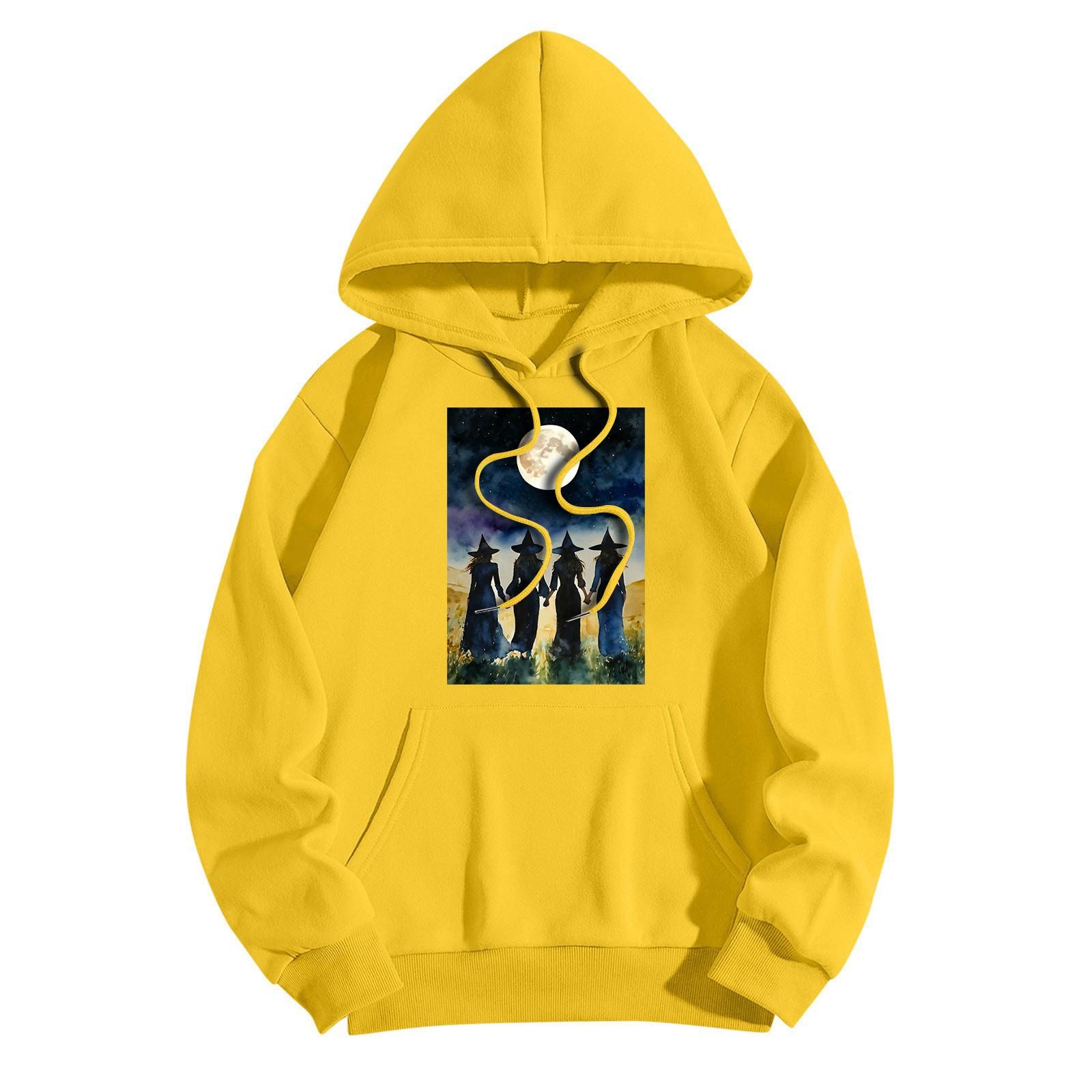 Женская модная повседневная толстовка с капюшоном и принтом ведьмы на Хэллоуин — фото 9