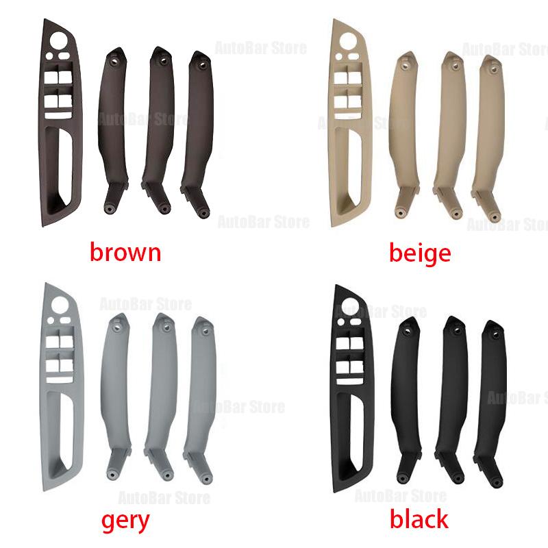 Bej Negru Gri Cotieră Mașină scaunul șoferului din stânga față LHD Mâner interior al ușii Panoul interior Tragere Capa de ornament pentru BMW E70 E71 X5