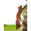 Rustic Metal Squirrel Garden Stake, Iron Animal Silhouette Art for Outdoor Patio Fence Yard Decor, Vintage Wildlife Lawn Ornament