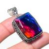 Natural Ammolite Gemastone 925 Sterling Silver Jewelry Pendant 1.89" AP-14543