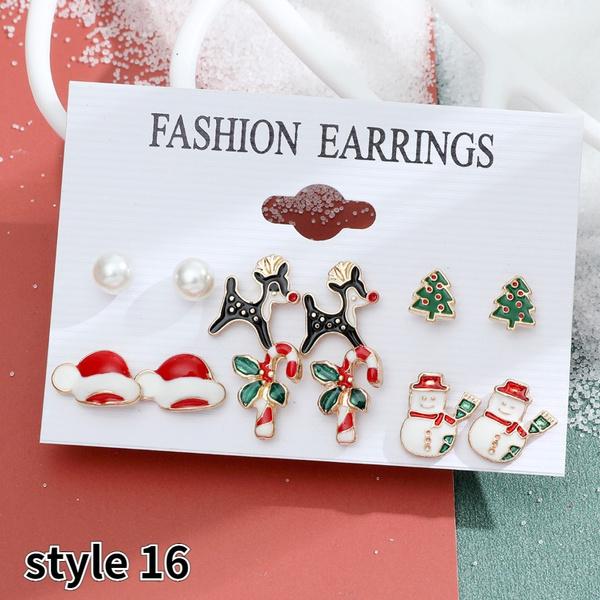 Boucles D'oreilles Flocon De Neige Bleu Foncé étincelant - Pendentif Dangle Pour L'hiver Et Noël