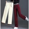 Women's High Waist Velvet Warm Wide Leg Pants Loose Straight Trousers Thickened Bottom Fashion Plus Size Autumn Winter