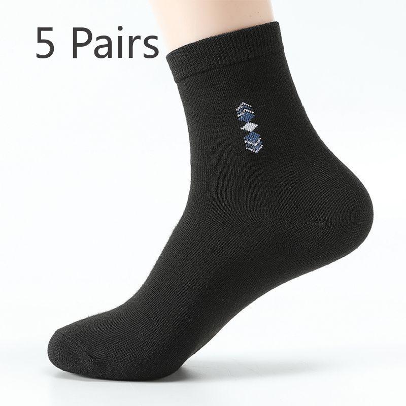 5 Pairs of Male Spring and Autumn All Kinds of Simple Business Sweat Absorption Breathable Tube Socks