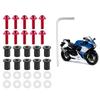 10pcs Motorcycle Windshield Bolts Nut Washers Universal Motorbike Fairing Mounting KitRed