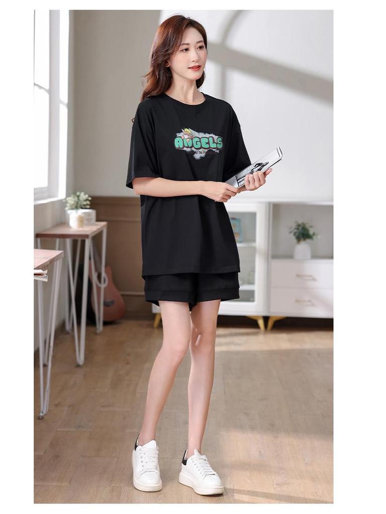 2024 Women's Summer Sportswear Set: Thin Style, Versatile Short Sleeve Top & Shorts, Small Size