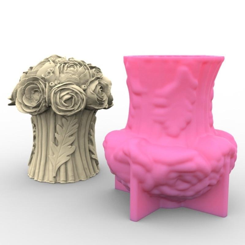 Rose Flower Silicone Molds DIY Crafts Plasters Mold Handmades Scented Candle Mold Table Ornament Mould Easy to Use