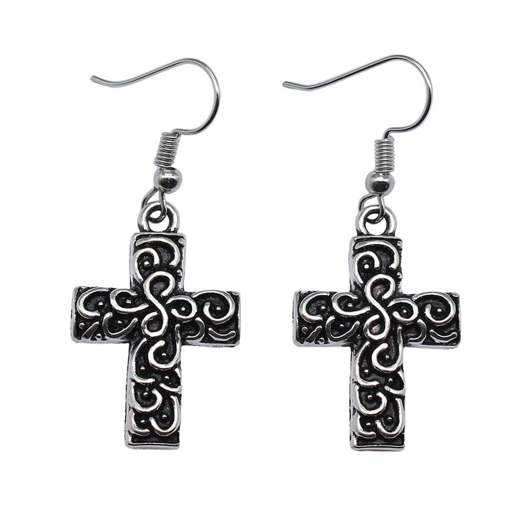 Casual Handmade Cross Amulet Drop Earrings Thoughtful Friendship Gift for Office Wear