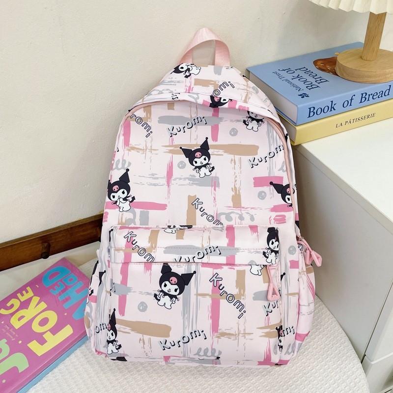 Stylish And Trendy Large Capacity Backpack For Middle School Students In Green Grey Purple And Pink