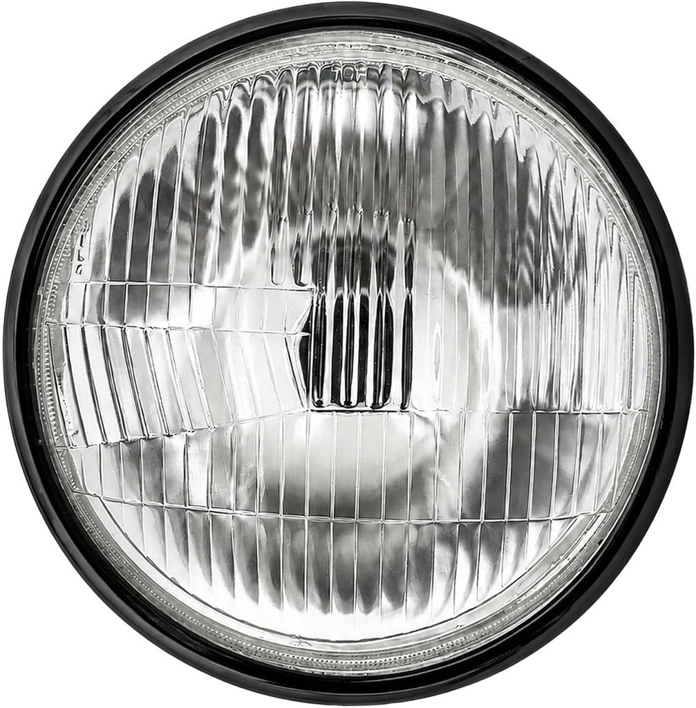 Headlamp Assembly with Bulb Fit for Royal Enfield Classic 350 & Bullet 350 Motorcycle | Black Stainless Steel Headlight Housing