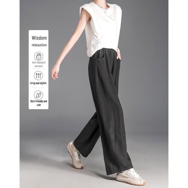 

Demana Women s Summer Naked Feel Comfort Textured Carrot Pants XL