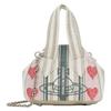 Silver Metal Accessories Fabric Shoulder Tote Bag Women Bags White 4703000BWW0148C301
