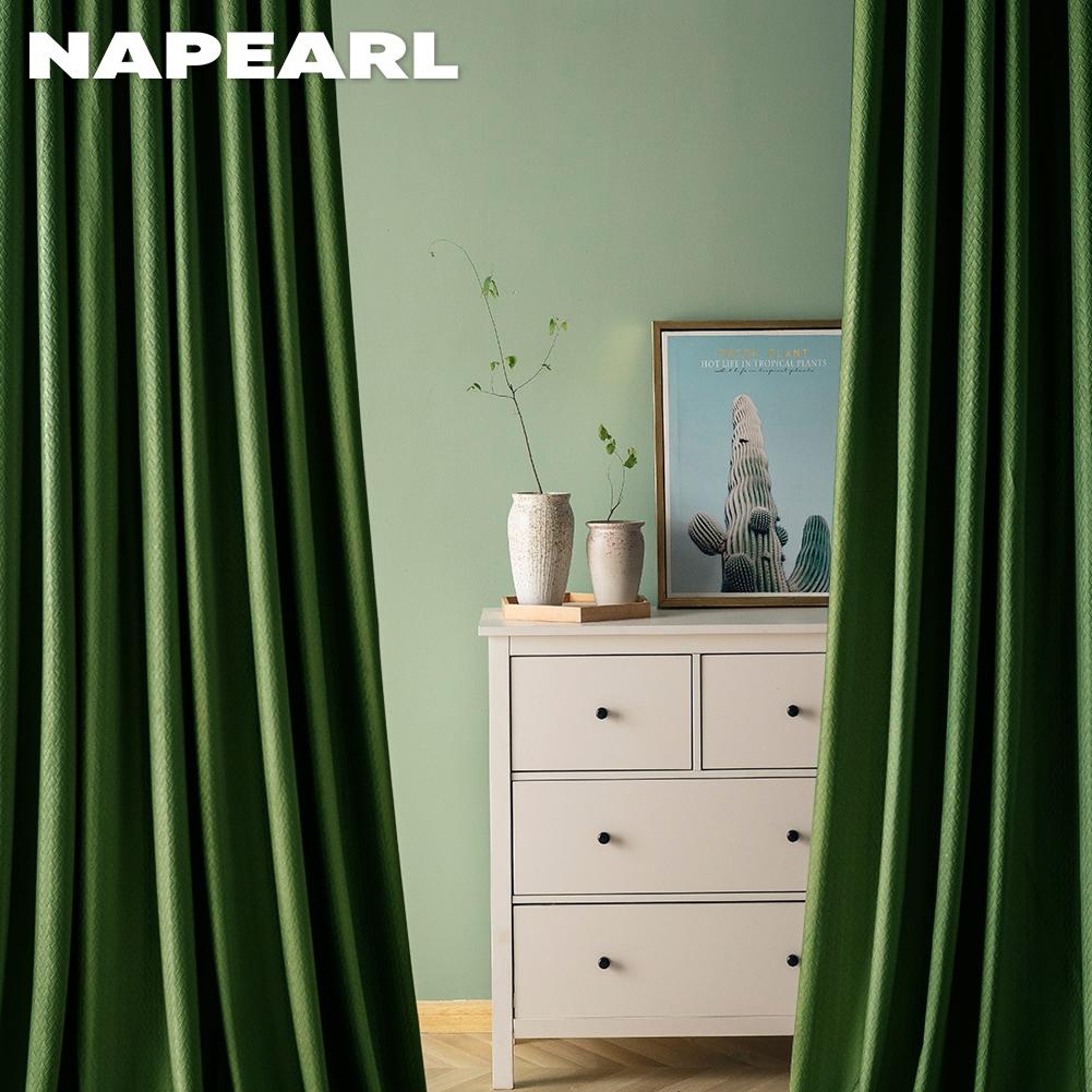 1PC NAPEARL 70-80% Blackout Simple and Elegant Textured Curtains Solid Color Soft Polyester Curtains for Living Room Bedroom Home Decor