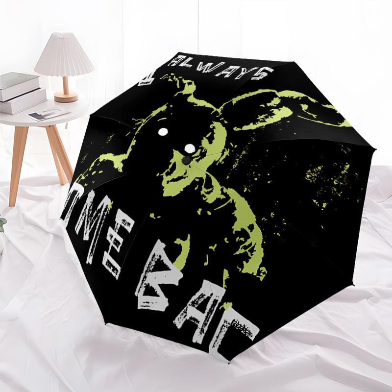 Printed Horror Game F-FNAF Freddy Folding Umbrella,Outdoor,Leisure,And Travel Umbrella,Durable Umbrella Fabric,Birthday And Holiday Gift