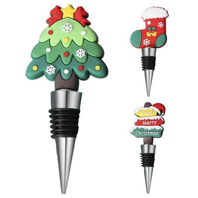 Weihnachts-Rotweinflaschenverschluss Klassisches Weihnachtselement Handwerk für Zuhause Feiertagsparty Rotweinflaschendekoration