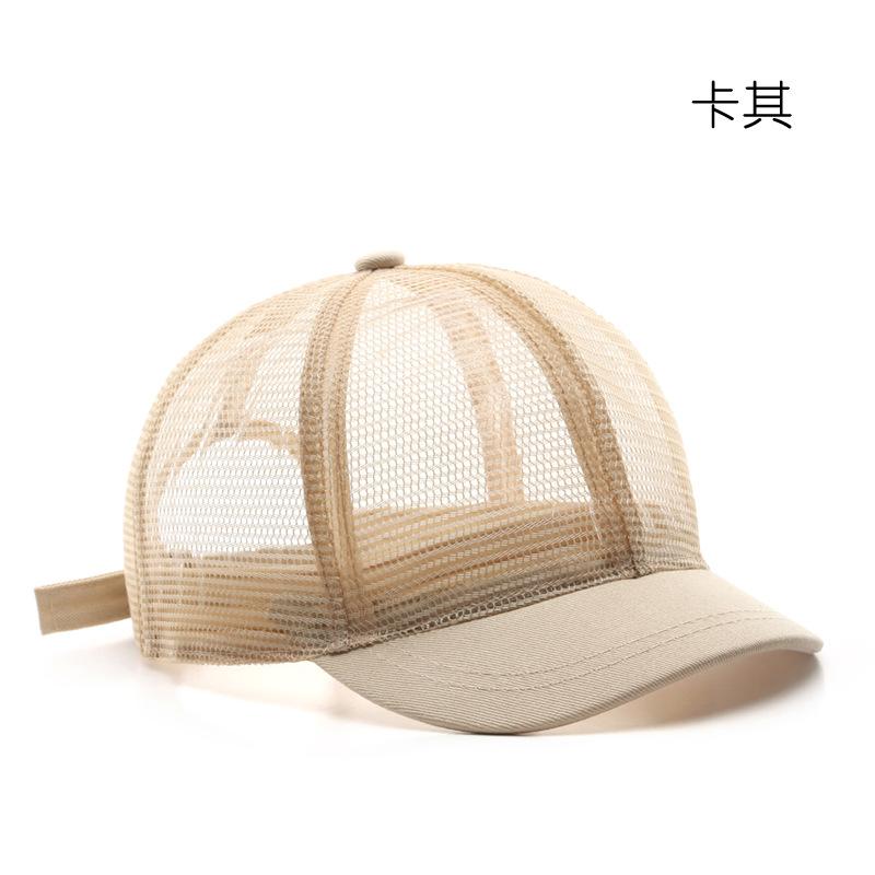 

Mesh cap Outdoor sports Spring and summer sun protection Breathable sun hat Stylish and simple street short brim baseball cap хакі