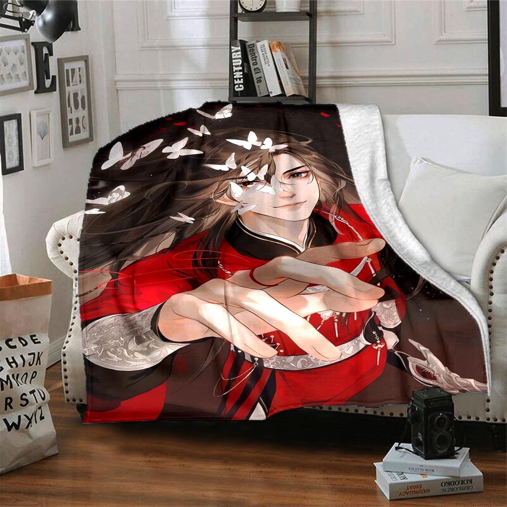 1Pc Heaven Official's Blessing Anime Print Blanket Soft Comfortable Polyester Throw Blanket Allseason Warm Coverlet Bedroom Office Outdoor Gothic Fant
