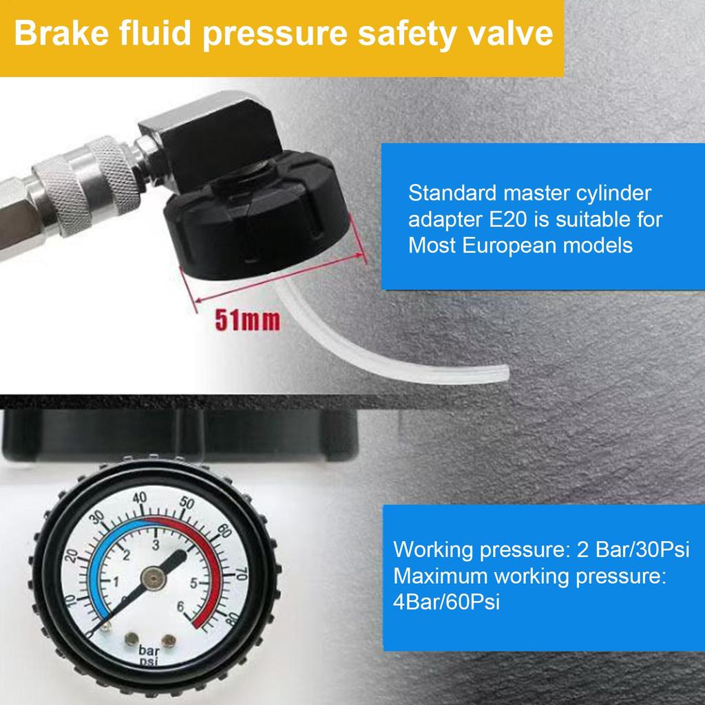 Brake Fluid Bleeder Kit Quick Release Automotive Replacement Supplies 3L Brake Liquid Bleeding Kit For Trailer RV Sedan Pickup