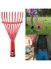 Carbon Steel Grass Rake Hand Rake Wire Broom Nine Tooth for Leaf Cleaning Garden Tool for Garden Maintenance Plant Care