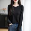 Summer New Crew Neck Knitted Sweater Long-sleeved Solid Color Loose Versatile Pullover Bottoming Shirt Women's Knitted Sunscreen Shirt