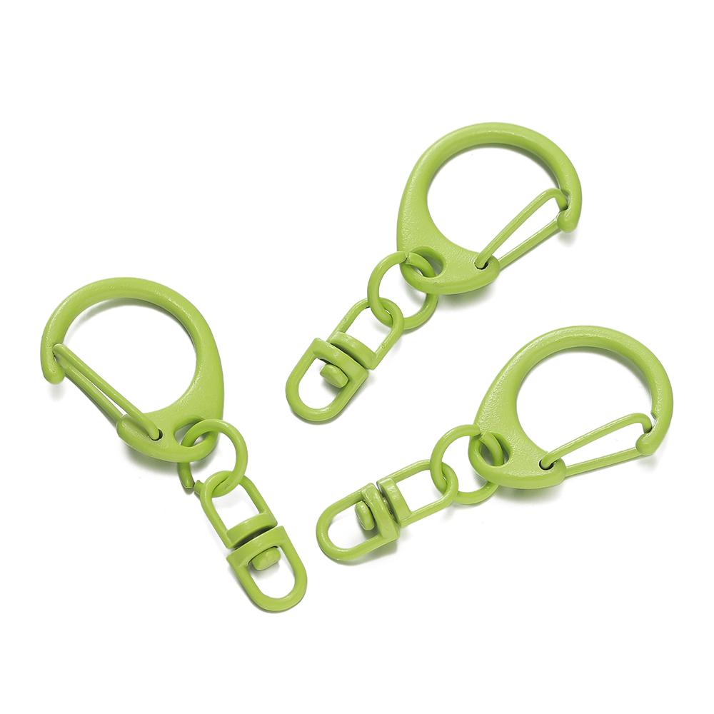 5pcs Alloy Colorful D-shaped Hooks With Rotatable Eight-character Buckle for DIY Keychains Crafts Bag Charms Key Ring Findings