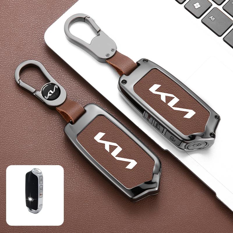 Zinc Alloy Leather Car Remote Smart Key Holder Case Shell For Kia KN Stinger Stinger GT GT Elite GT K9 Auto Interior Accessories