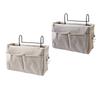 Bedside Hanging Storage Bag Nightstand Hanging Bag Cotton Linen Bedside Storage Pocket  Basket for Bunk Bed Dorm Rooms