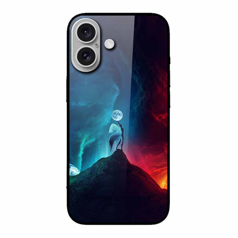 Glass Case For iphone 16 Plus 16Plus Coque Tempered Glass Hard Back Cover For iphone 16 Plus Phone Case Soft TPU Black Bumper