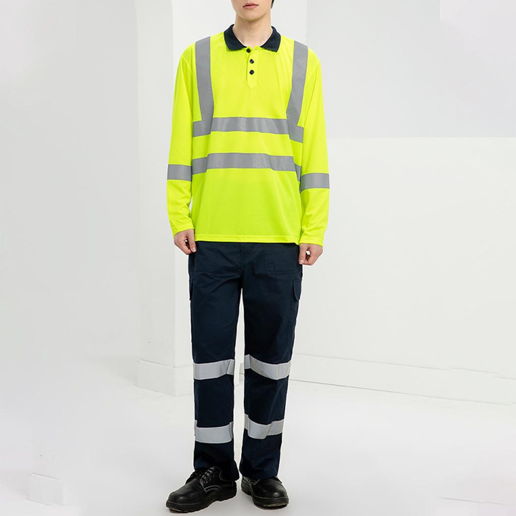 Reflektierende Arbeitskleidung für Herren mit schnell trocknendem Revers für den Außenbereich, Bauwesen, Umweltsicherheit, Bauarbeiten